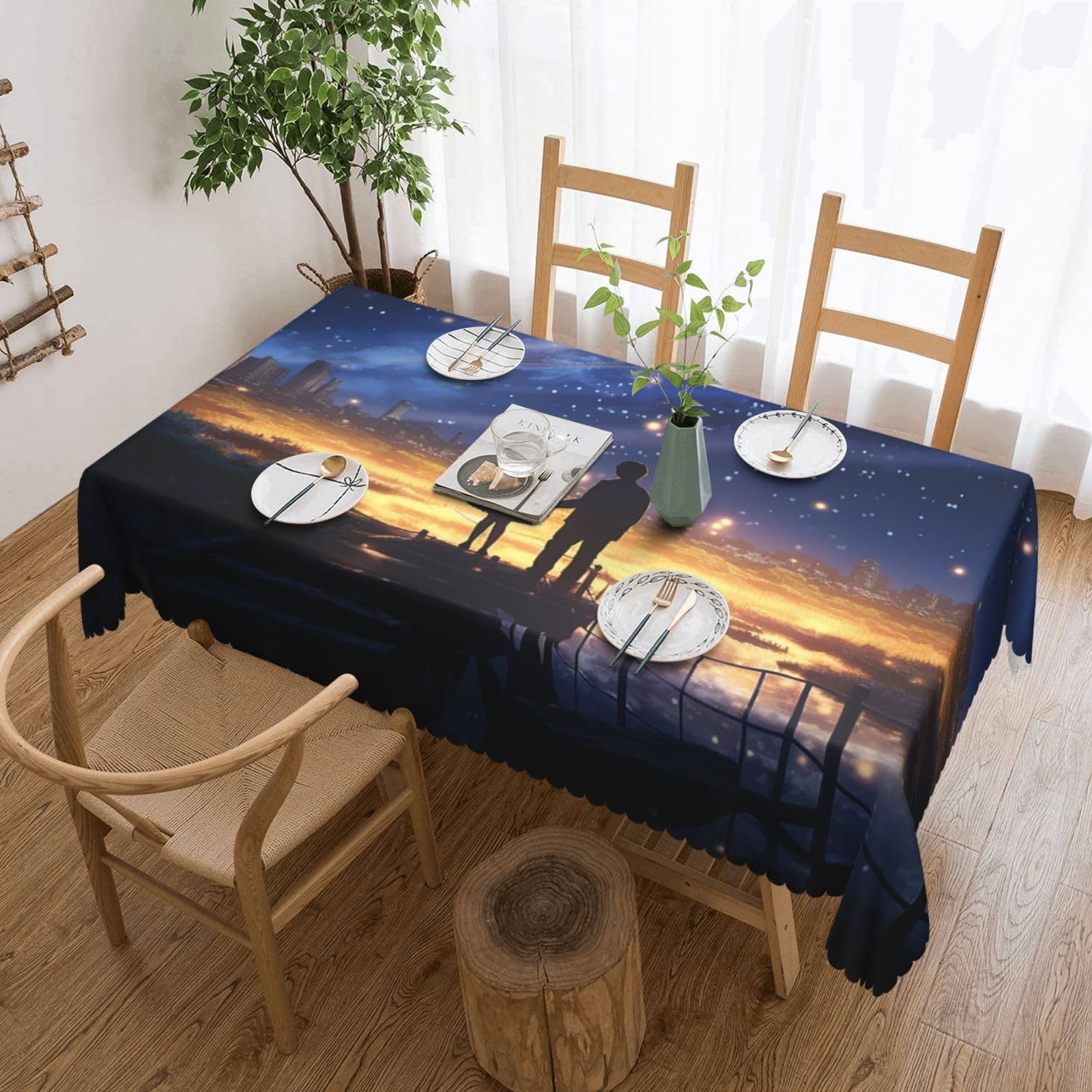 Nappe rectangulaire imperméable et résistante à l'huile pour table de cuisine