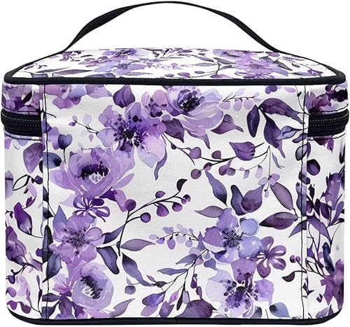 Vista 36 de doginthehole Bolsa de maquillaje, bolsa de cosméticos de viaje, bolsa de aseo portátil grande, organizador de accesorios para mujeres y niñas