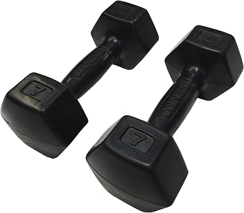 Ivanko Rubber Dumbbells, 7 lbs PAIR