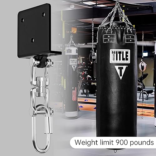 Miniatura 5 de VivaZen Colgador de bolsa pesada para bolsa pesada, montaje en haz de bolsa de boxeo con rotación de 360, soporte de techo para saco de boxeo I-Beam