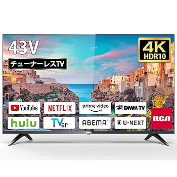 新品　未開封　43型　4K テレビ　チューナーレス Amazon.co.jp: Android TV チューナーレスTV 43V型 4K
