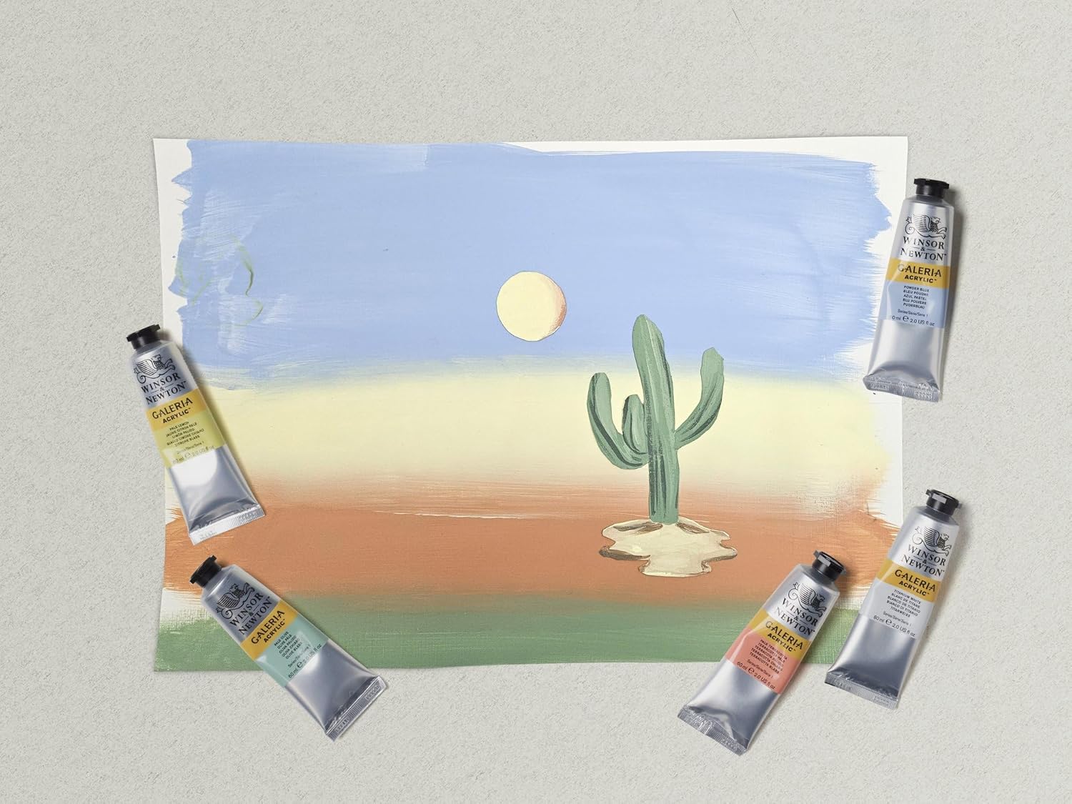 Winsor & Newton Galeria Acrylic Paint Set, 5 x 60ml (2-oz) Tubes, Pastel