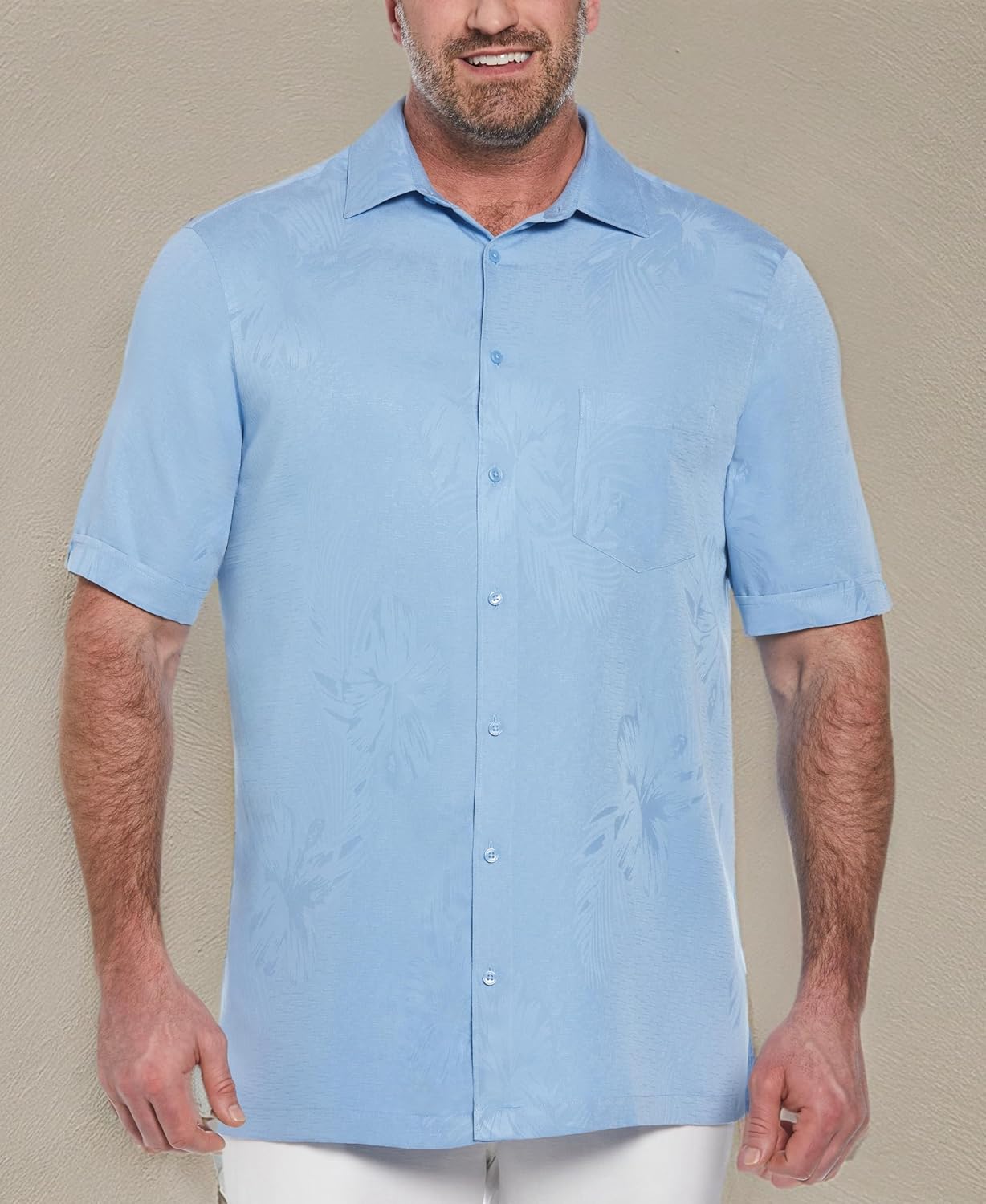 Cubavera Men's Short-Sleeve Button-Down Floral One Pocket Shirt - Image 6