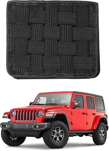 Miniatura 9 de Organizador de consola central MOLLE Panel para Jeep JL, organizador de velcro, reposabrazos de correas tácticas, bolsa de almacenamiento para Jeep