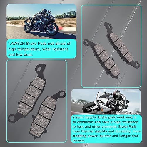 Miniatura 7 de Juego Pastillas de Freno Delantero y Trasero Semi-Metálico para Kawasaki VN900 Vulcan Classic/Classic LT 2006-2014