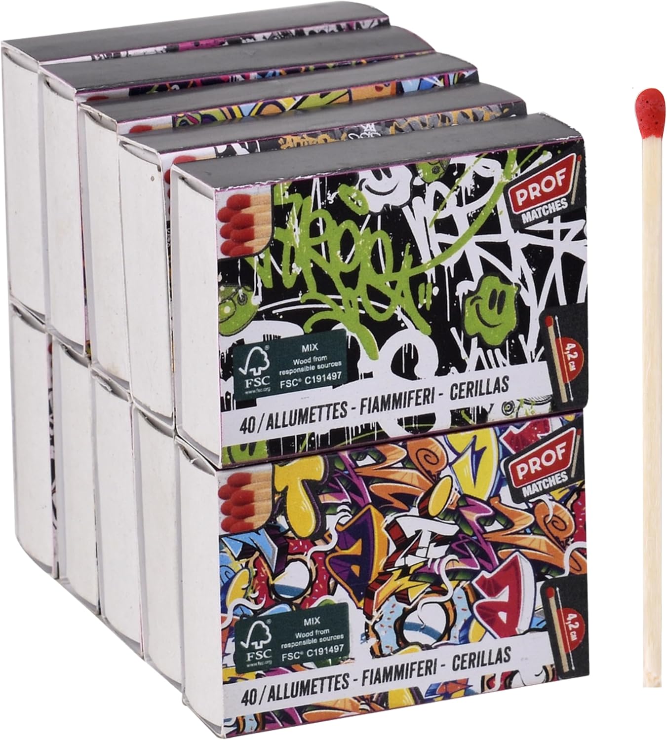 PROF 1.75" Matches, Wood, 4,2cm