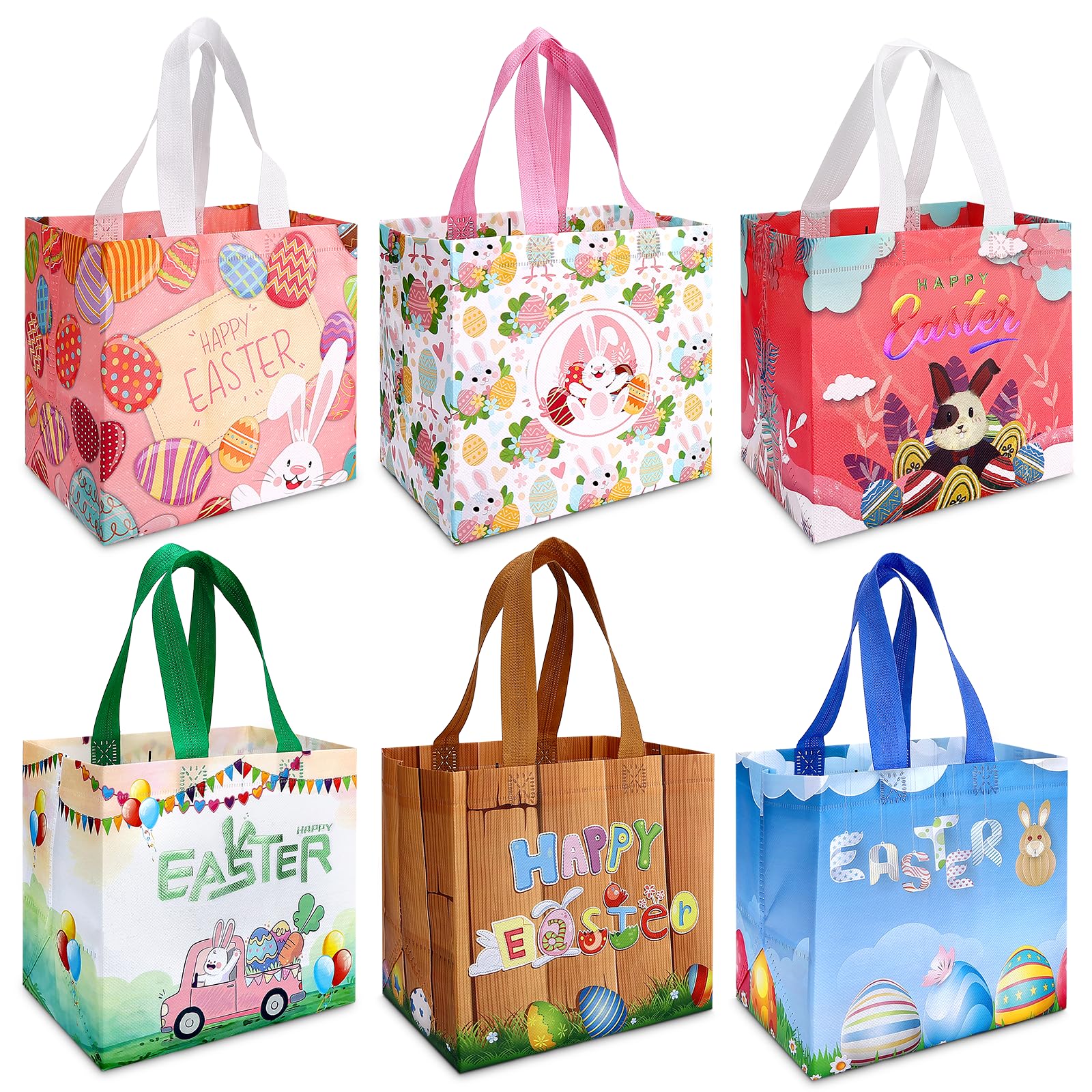 PEUTIER 6 Pièces De Sacs Cadeaux De Pâques, Sacs Colorés De
