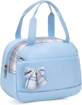 Lunch Bag for Women Men Cute Tote Bags Reusable Insulated Beach Box Case Large Capacity Cooler Purse for Work Picnic Travel Office Camping Handbag School Bookbag for Girls,Teen,College,Student Blue