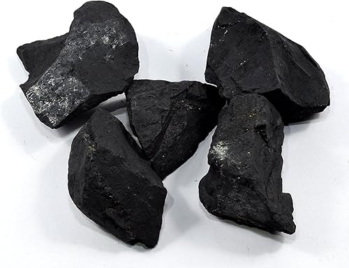 Shungite - Piedras de carelia crudas, minerales en bruto, piedra de riego, muestras de cristal natural, 5 unidades