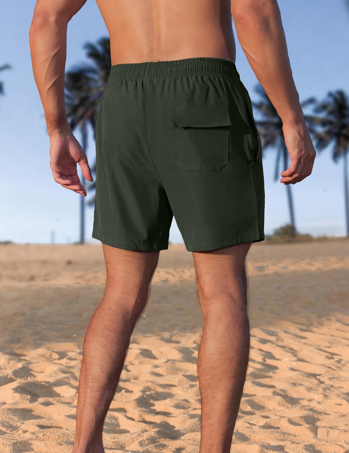 APTRO Mens Swim Trunks 5 inch Board Shorts Quick Dry Bathing Suits with Mesh Lining Beach Swim Shorts with Zipper Pockets - Image 3