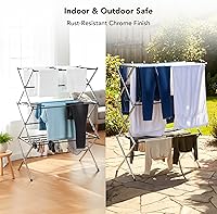 Vista 5 de Displays By Jack Portable Collapsible Clothing Dryer Rack, Foldable Drying Rack for Clothes, Lingerie, Towels, Linens, Laundry Home Apartment Must
