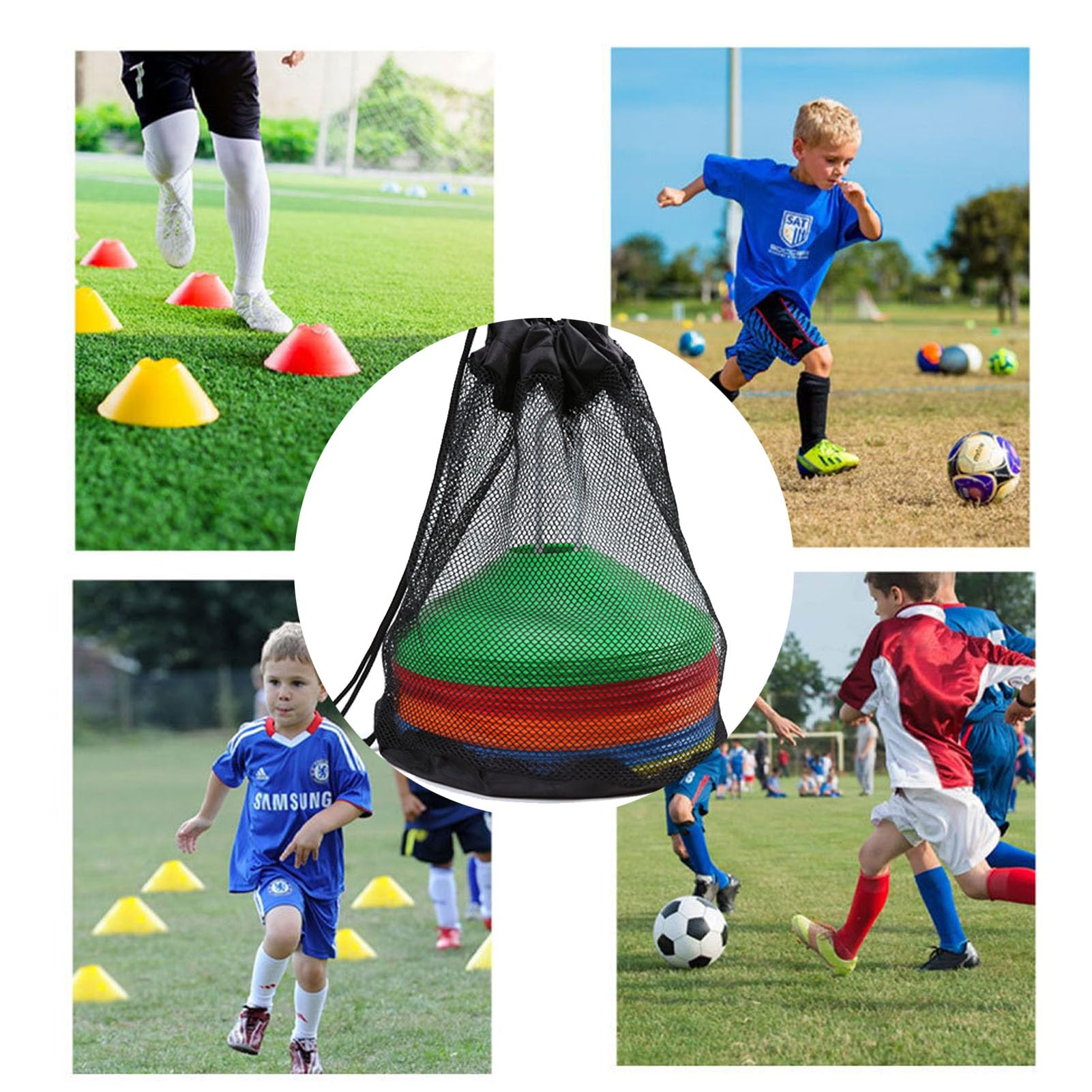 Cinesini per Allenamento Calcio,Kit Allenamento Calcio 20 Pezzi Applicabile a Set Allenamento Calcio,Atletica UVM, Marcatura del Campo
