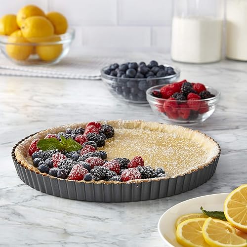 Miniatura 5 de Sartén antiadherente para quiche, 11 pulgadas, gris