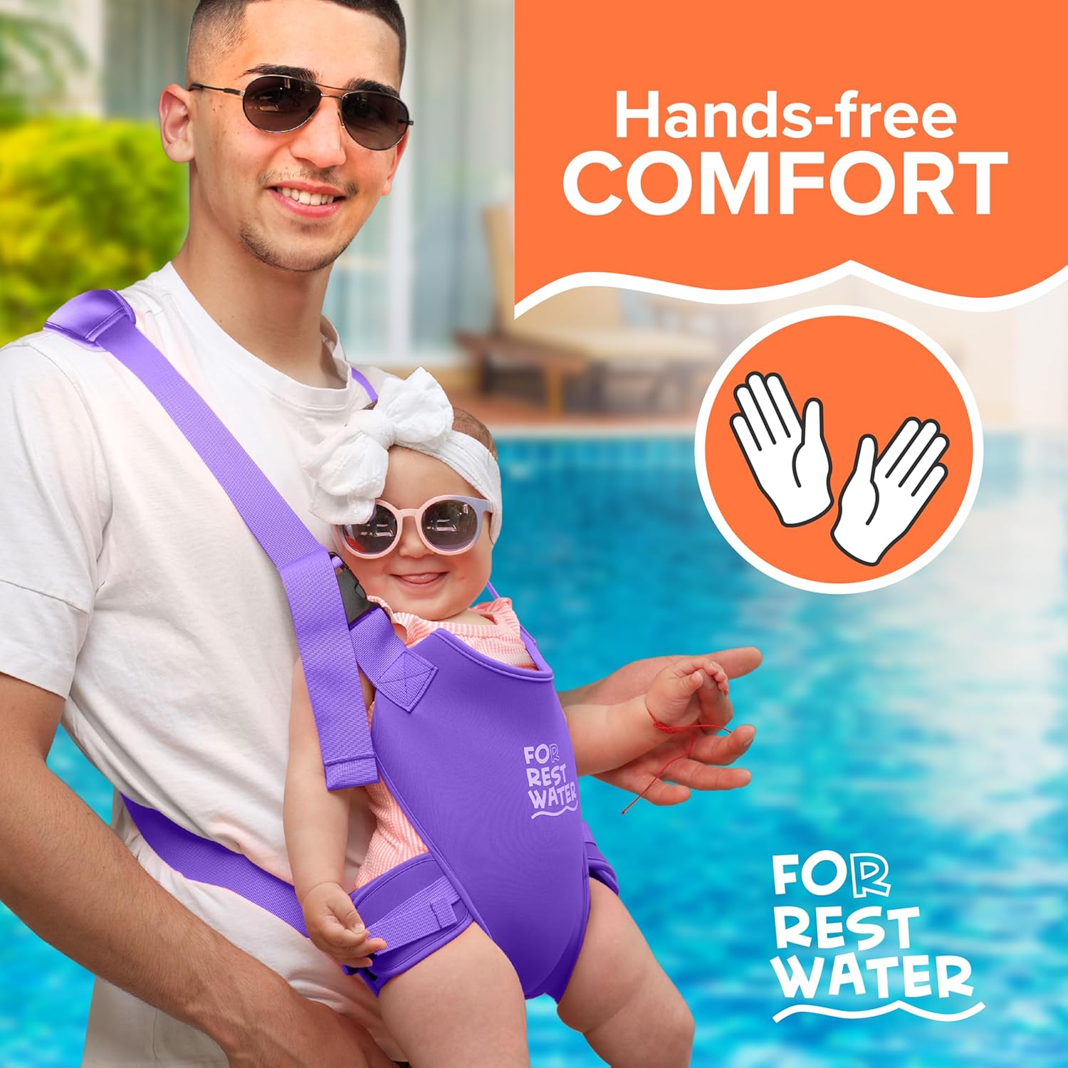 Baby Carrier - Premium Neoprene Ergonomic for Warm & Safe Water & Land Fun (4-24 Months) - Adjustable Infant & Toddler Harness – Summer & Winter Baby Carrier (Lilak)