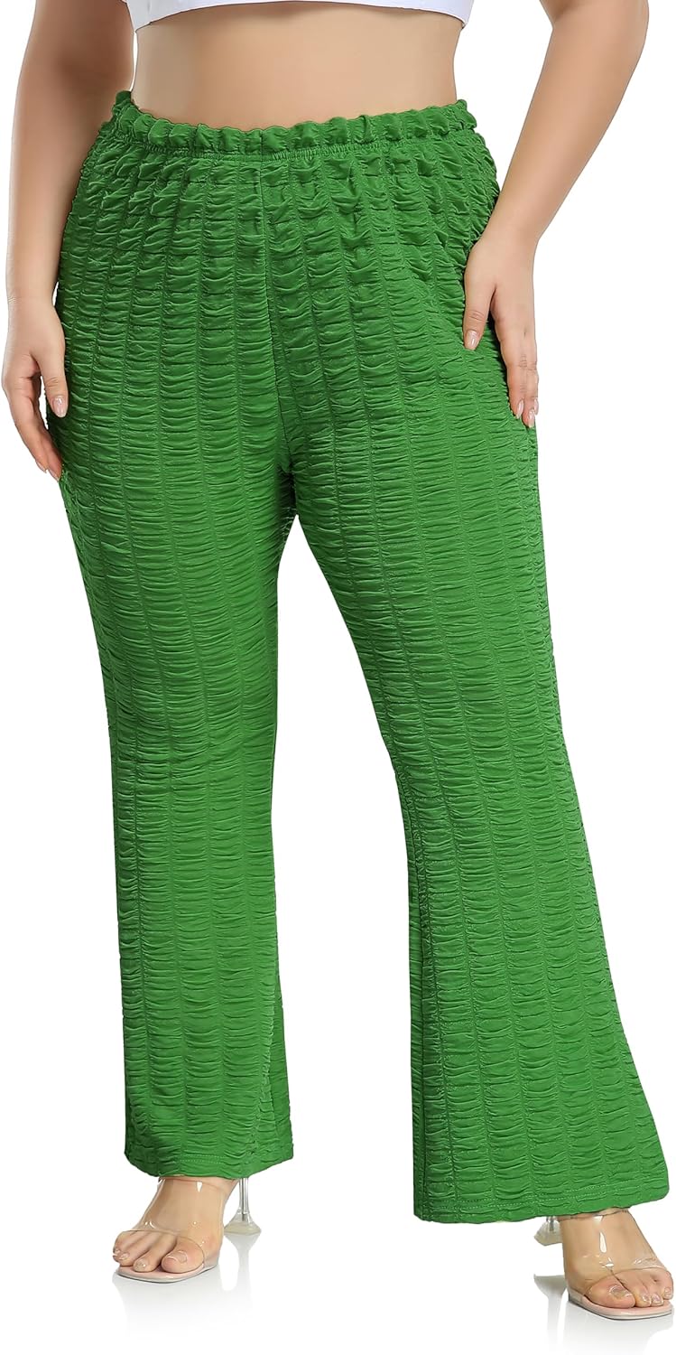 ZERDOCEAN Women's Plus Size Flare Leggings High-Waisted Bootcut Wide Leg Leggings Pants - Image 2