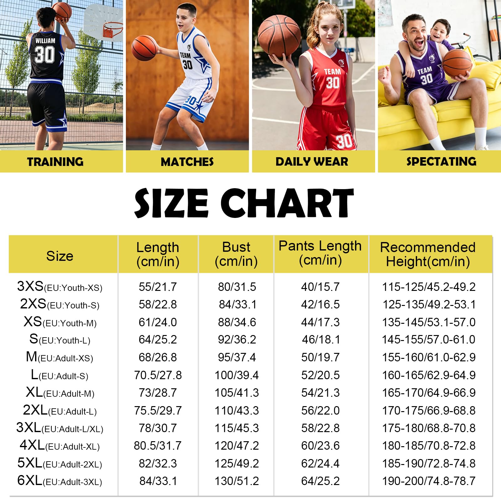 Générique Maillot de Basket Personnalisé,Tenue Basket Personnalisable Enfant Four Nom,Numéro et Logo,Ensemble Short Homme