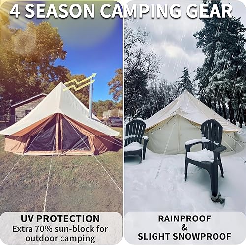 Miniatura 2 de DANCHEL OUTDOOR PU5000 mm - Protector de cubierta para tienda de campaña de lluvia para 4 estaciones con o sin gato de estufa, lona impermeable de