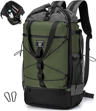 40x30x15cm Personal Item Travel Bag Underseat Travel Bag 17x13x6 Personal Item Backpack Lightweight Casual Rolltop Laptop Backpack 17 in Carry on Luggage Flight Approved for Men and Women Green