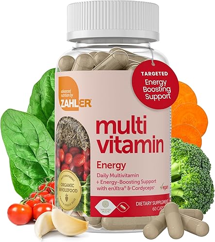 Zahler - Multivitamínico diario para mujeres y hombres con vitaminas energéticas, minerales y hierro (60 unidades) Kosher para hombres y mujeres