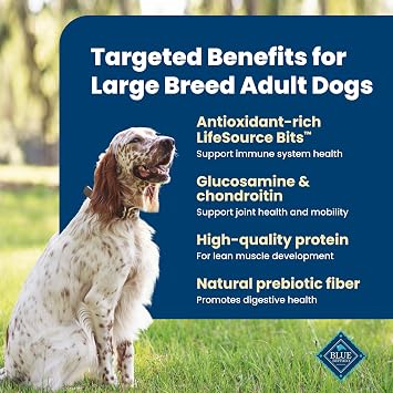 Blue Buffalo Life Protection Formula Chicken & Brown Rice Large Breed Adult Dry Dog Food, Supports Immunity with Antioxidant-Rich LifeSource Bits, Promotes Healthy Muscles, Skin & Coat Health, 30 lbs.