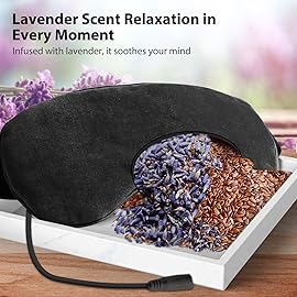 Ezona Heated Eye Mask, Warm Eye Compress Mask, USB Electric Eye Heating Pad with Temperature & Timer Control, Dry Eye Mask for Dry Eyes Blepharitis Sinus Migraine Stye MGD Puffiness Black