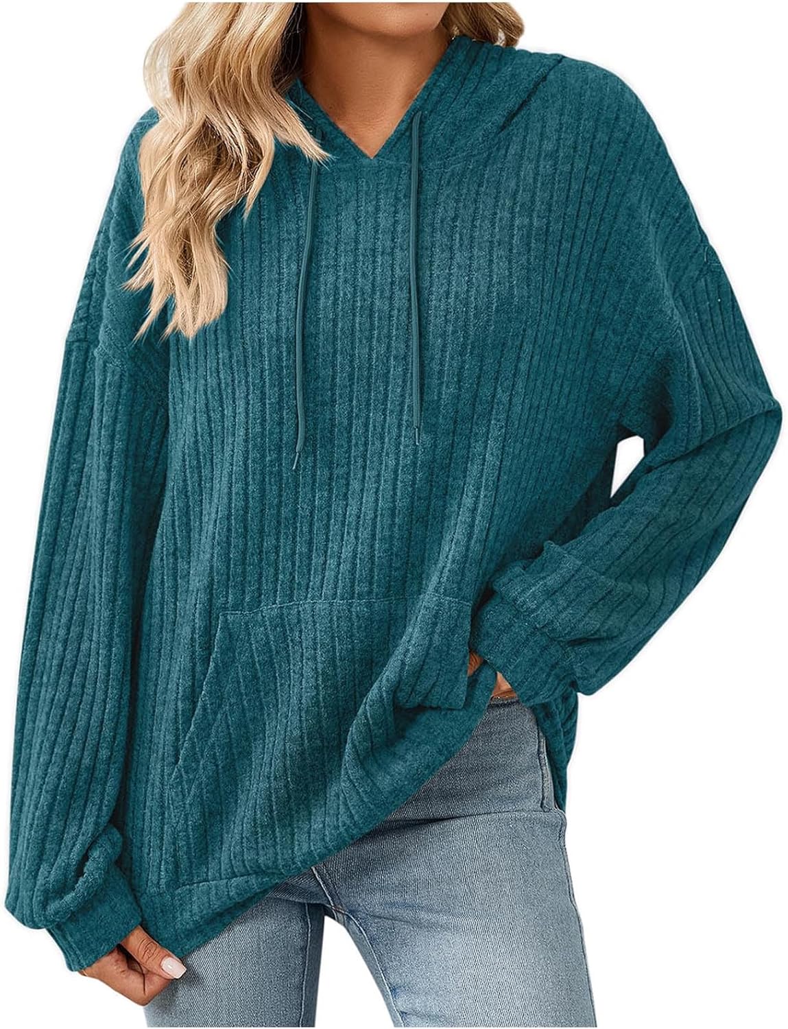 Fashion Hoodies for Womens Sweaters Comfy Long Sleeve Shirts Lightweight Casual Drawstring Sweatshirts with Pockets