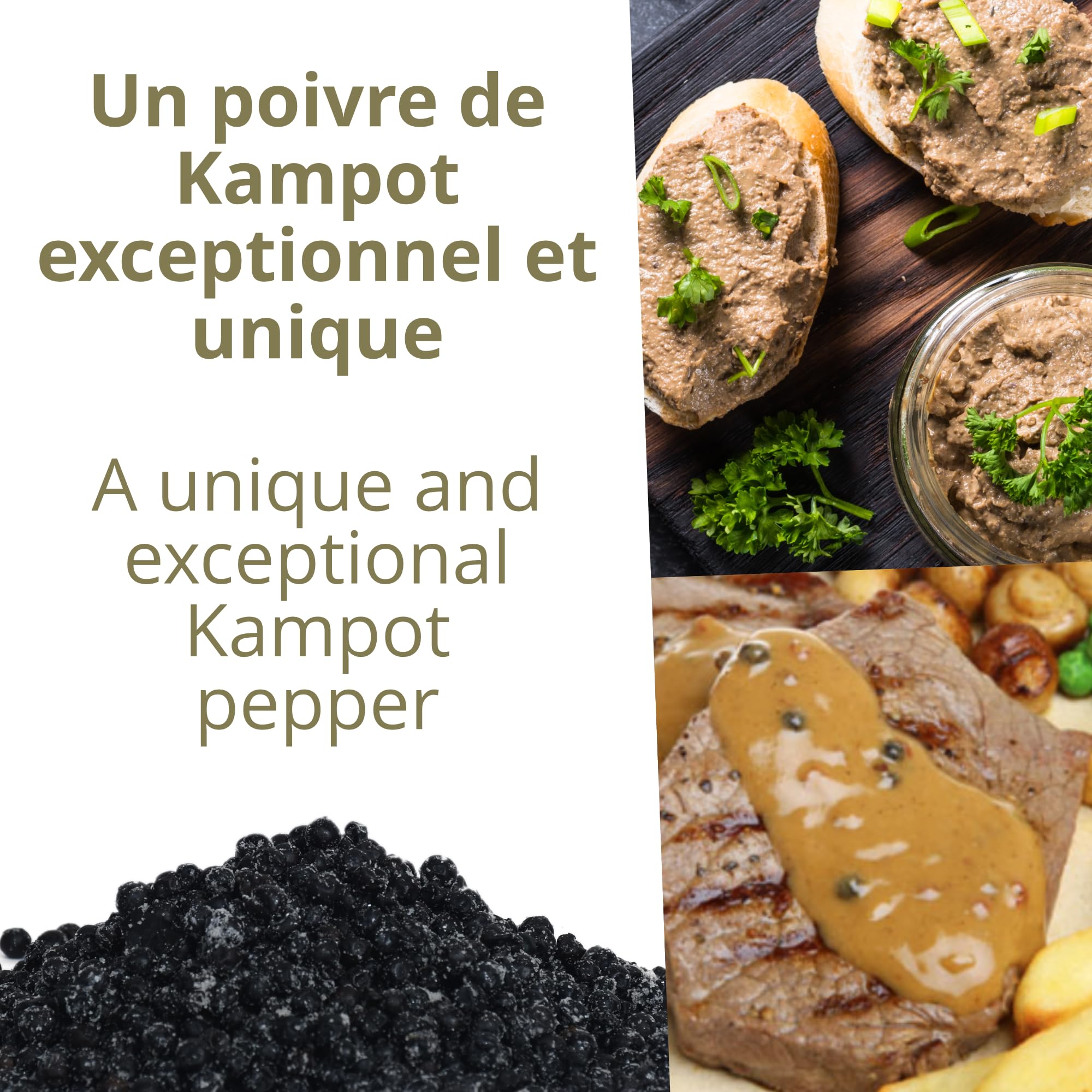 Khla - Poivre Vert Frais de Kampot Certifié Bio 500 g - Sachet Poivre en Grains Biologique - Grand Cru, Aromatique & Végétal - Direct Producteur - Apéritif, Sauces - Origine Cambodge