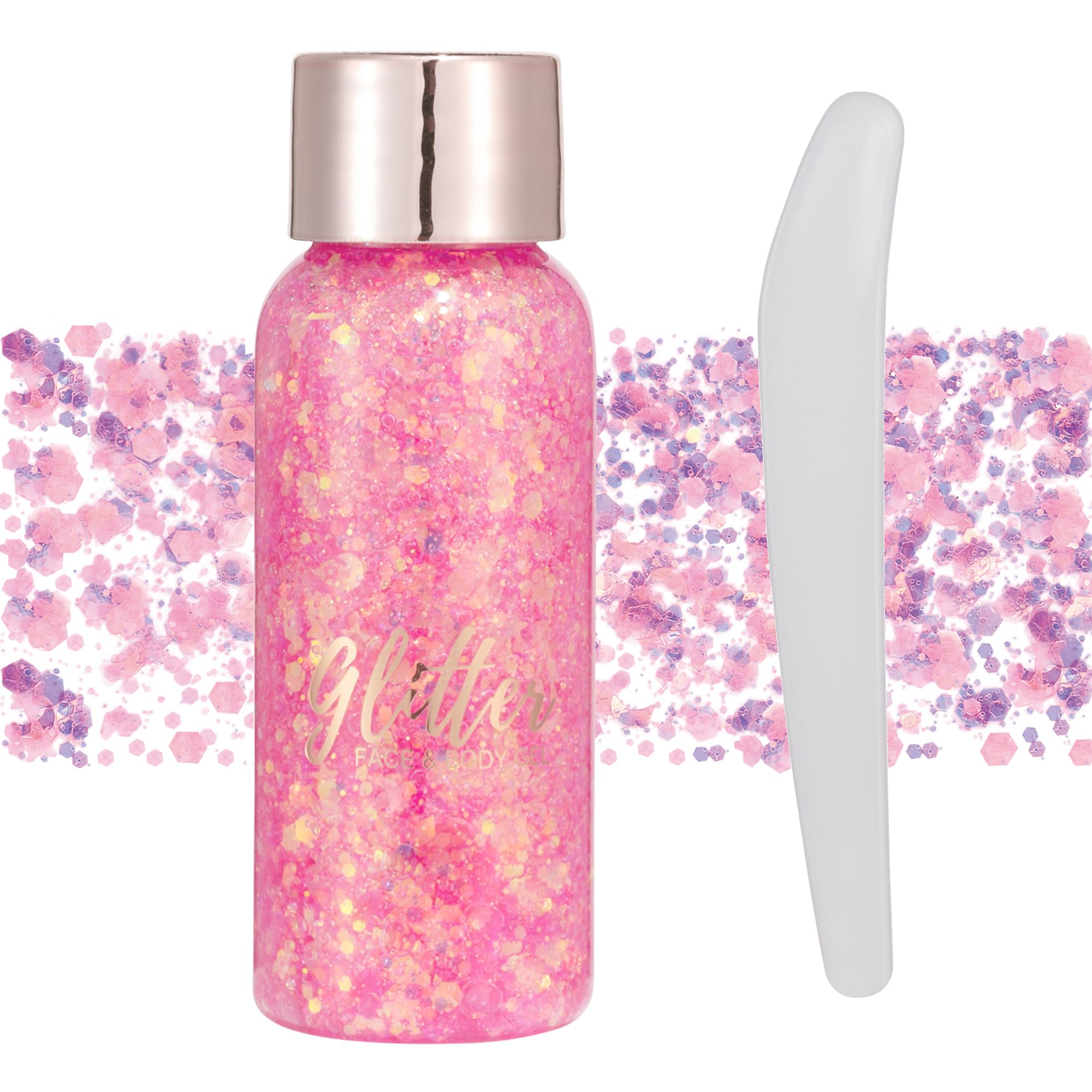 GL-Turelifes Mermaid Pailletten Chunky Glitter Liquid Lidschatten Glitter Body Gel Festival Glitter Kosmetik Gesicht Haar Nägel Make-up Long Lasting Sparkling 30 g (#104 Rosa), abc15