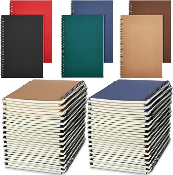 Leinuosen 36 Pack Spiral Notebook Lined Hard Cover Notebook Bulk