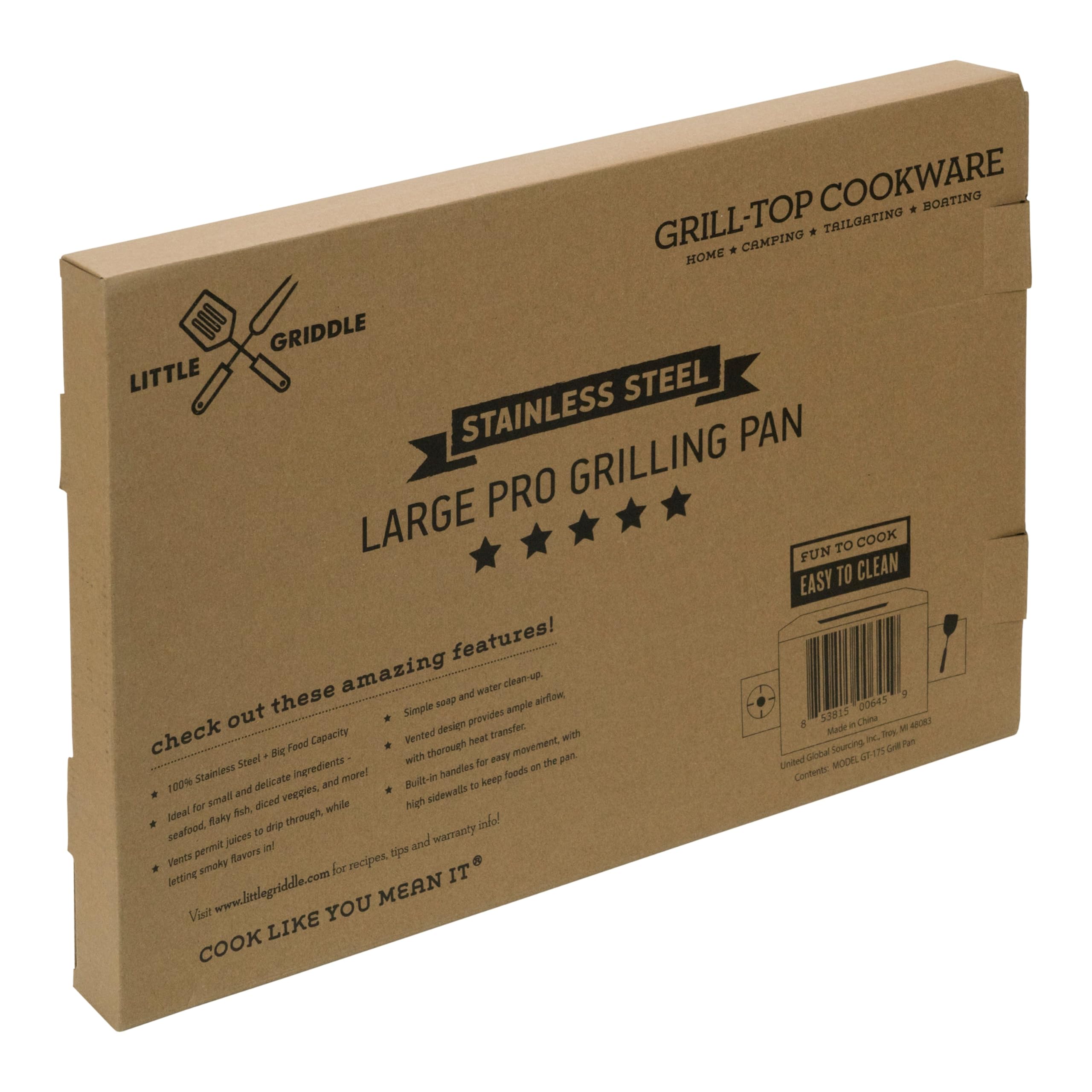 Large Pro Grill Pan - Stainless Steel, Easy to Clean -3 Large Pro Grill Pan - Stainless Steel, Easy to Clean -3