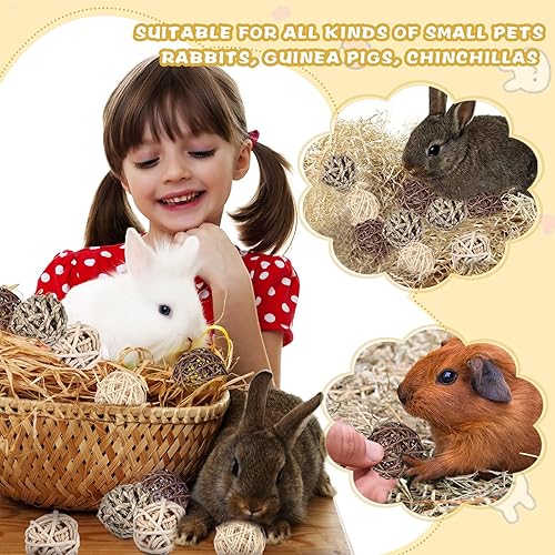 Miniatura 5 de Sosation Paquete de 24 juguetes de conejillos de indias, bolas de juego para animales pequeños, masticables, golosinas para morder, juguetes de