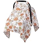 Metplus Muslin Carseat Cover for Babies,Breathable Infant Carseat Cover Lightweight Baby Carrier Cover for Girls Boys, Fit Spring Summer/Hot Days/Warm Weather