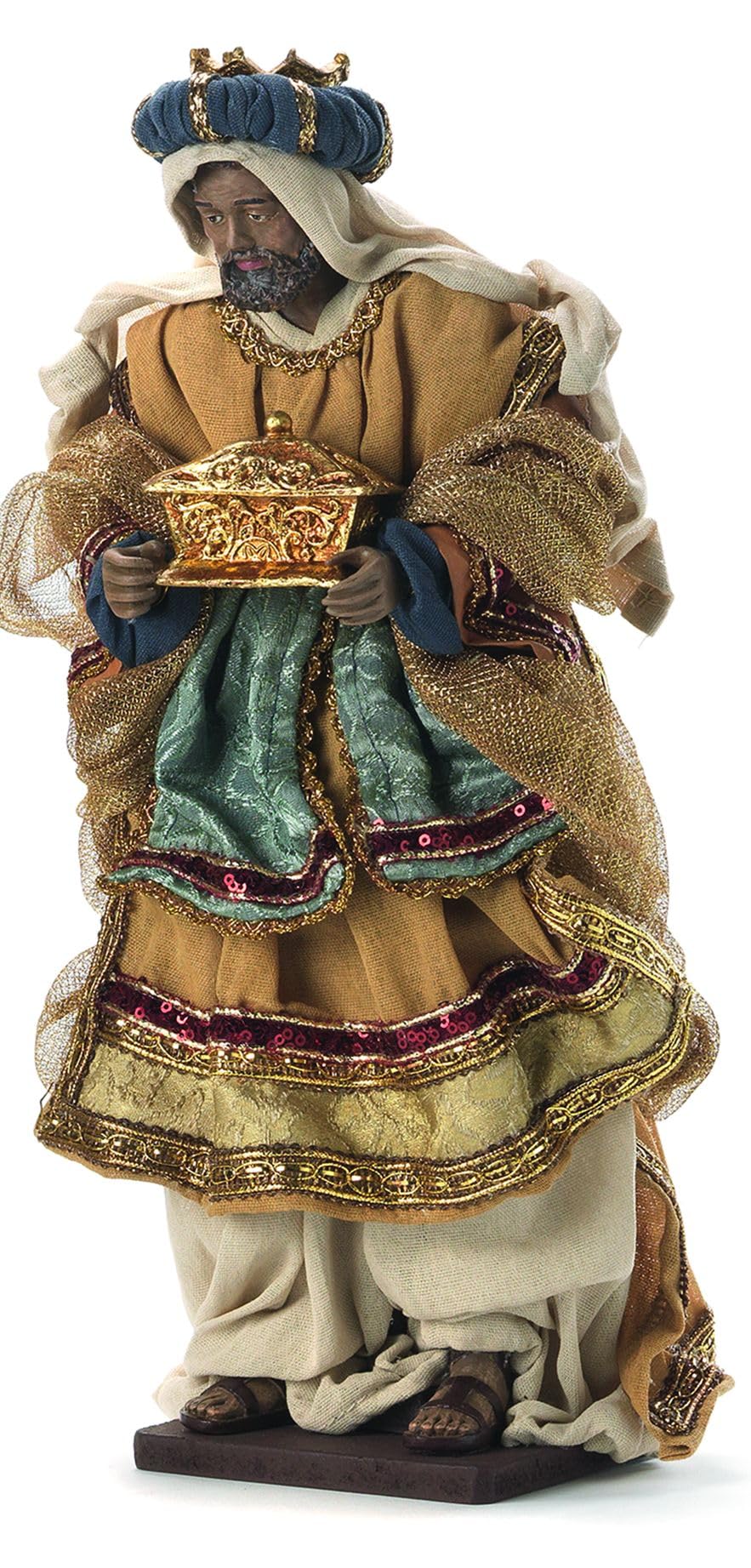 PABEN - Set de Reyes Magos para Nacimiento de 38,5 cm en resina, tela y madera (También disponible el grupo de Natividad)