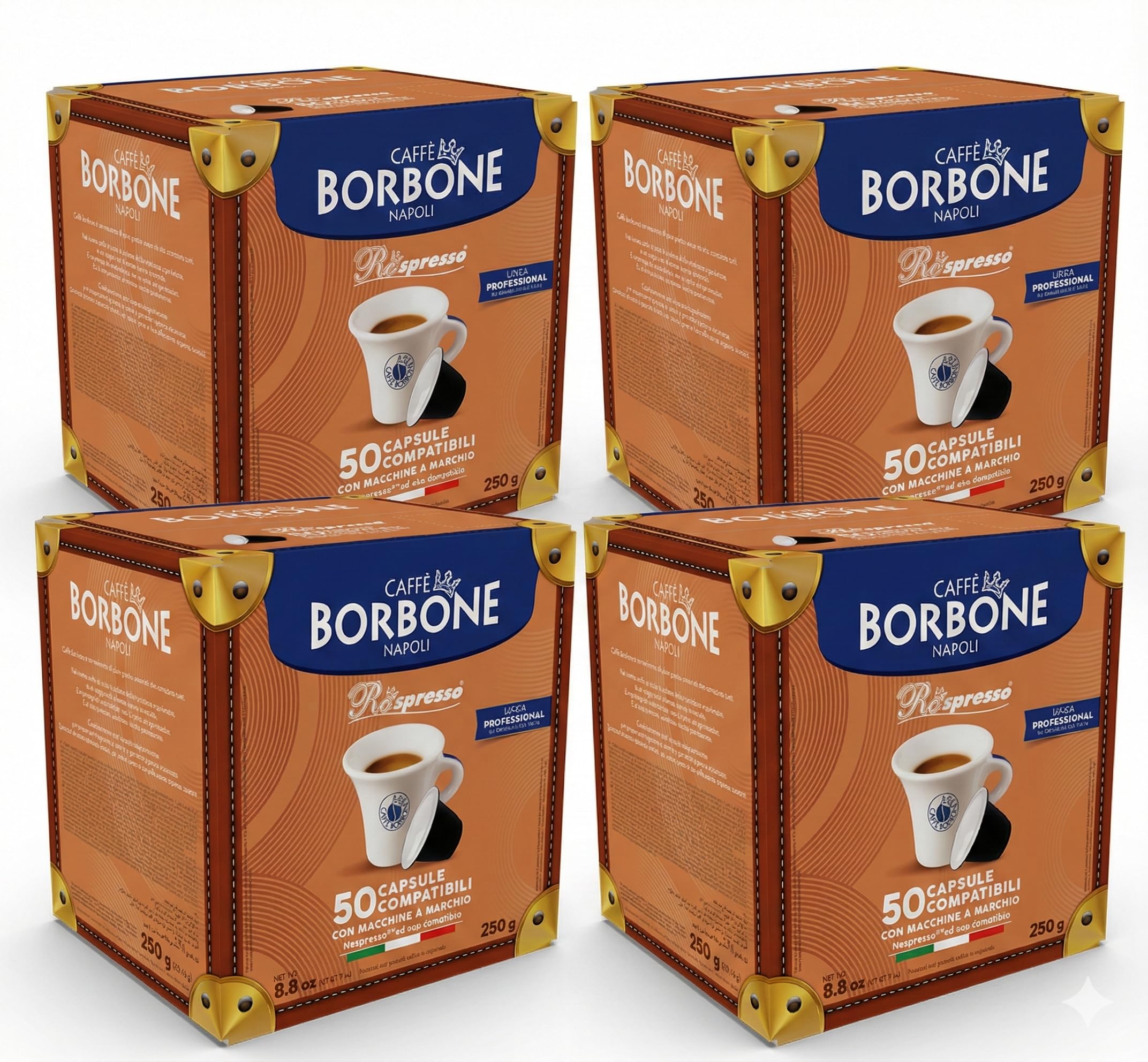 Caffè Borbone Kit de degustación Respresso - 200 cápsulas compatibles con las máquinas Nespresso* de uso doméstico (50 Rossa, 50 Dek, 50 Blu, 50 Oro)