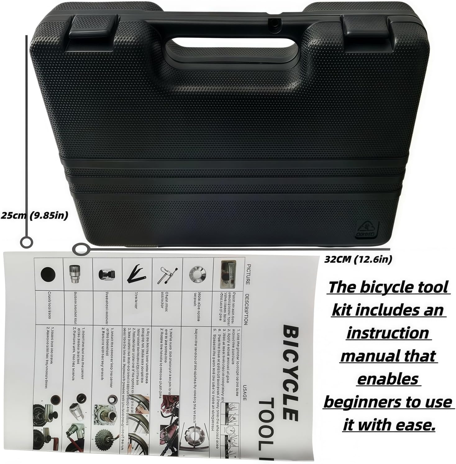 YBEKI Professional Bike Repair Tool Kit with Hard Case - Complete Maintenance Set for Mountain & Road Bikes, Includes Ratchet, Chain Tool, Crank Puller, Tire Bead Breaker, Multi-purpose Pliers