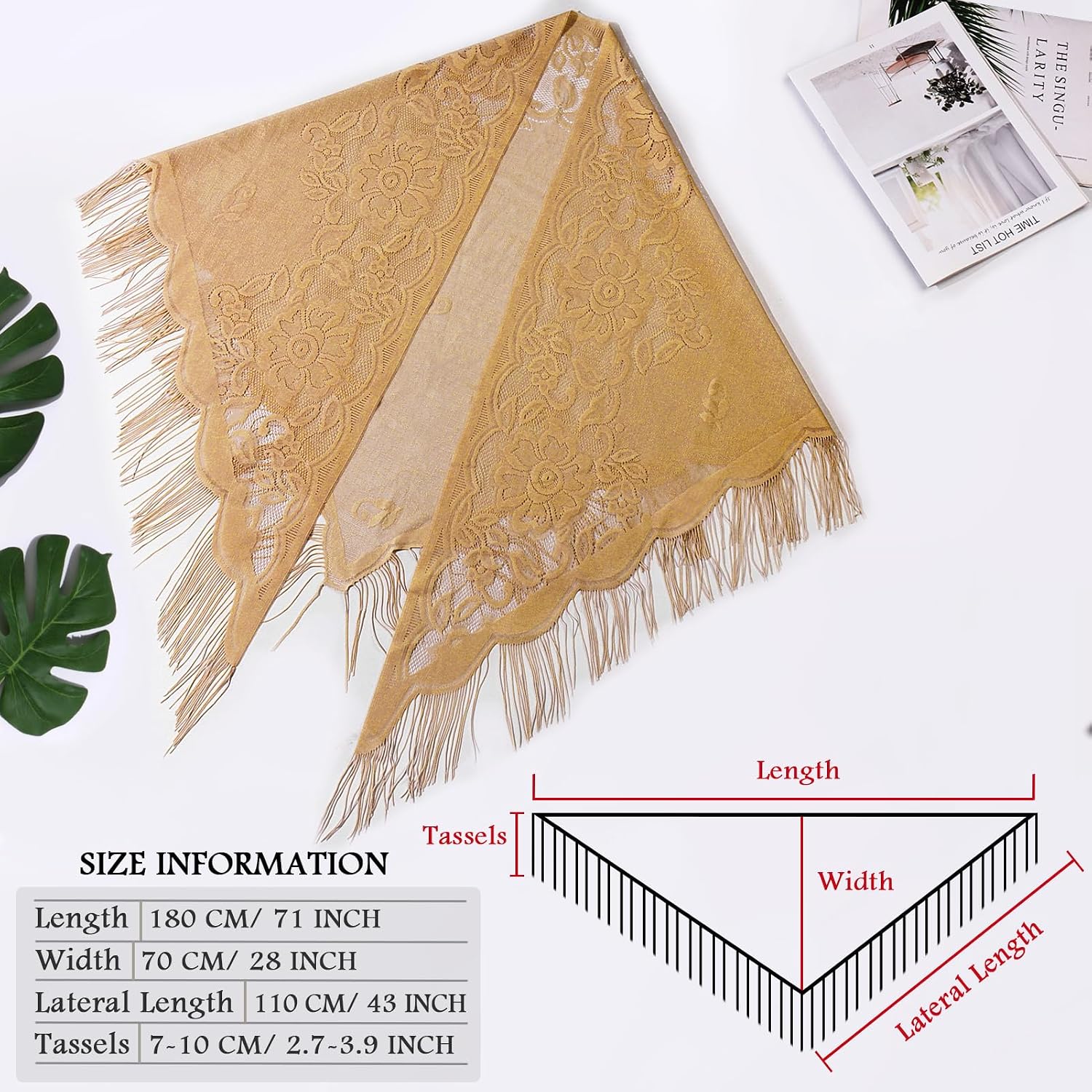 Ladiery Triangle Lace Shawls and Wraps for Evening Dresses with Tassels for Evening Party Mesh Wedding Shawls