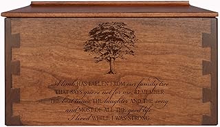 LifeSong Milestones Medium Wooden Cremation Urns for Human Ashes Adult Female Urn Box for Ashes Adult Male Engraved Cremation Urns for Adult Ashes Family Tree Funeral Urn for Human Ashes Tree of Life