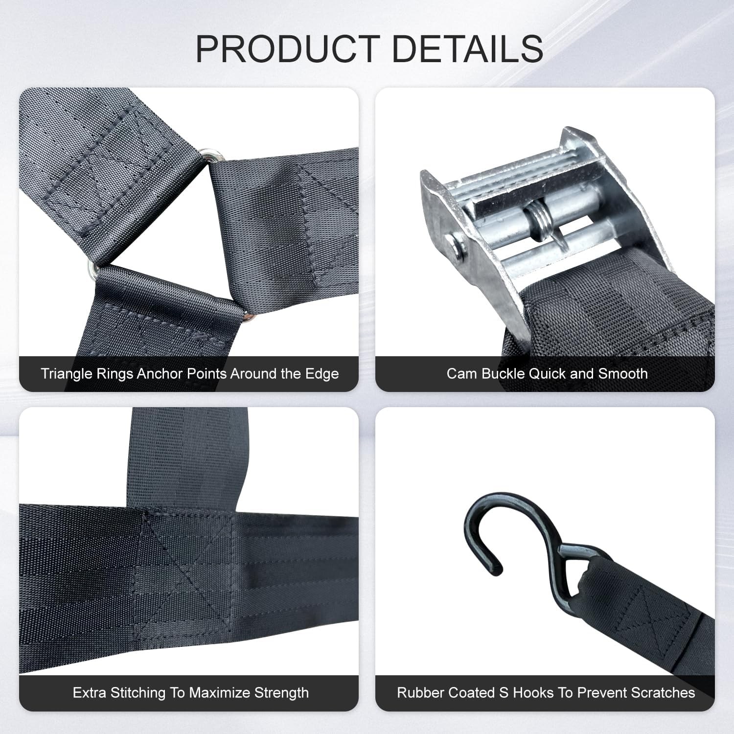 Cargo Net for Pickup Truck Bed, Heavy Duty 1100LBS Capacity, Adjustable Cam Buckles & S-Hooks, Thick Herringbone Nylon Mesh with Drawstring Storage Bag for Trailers and Trucks - Image 7