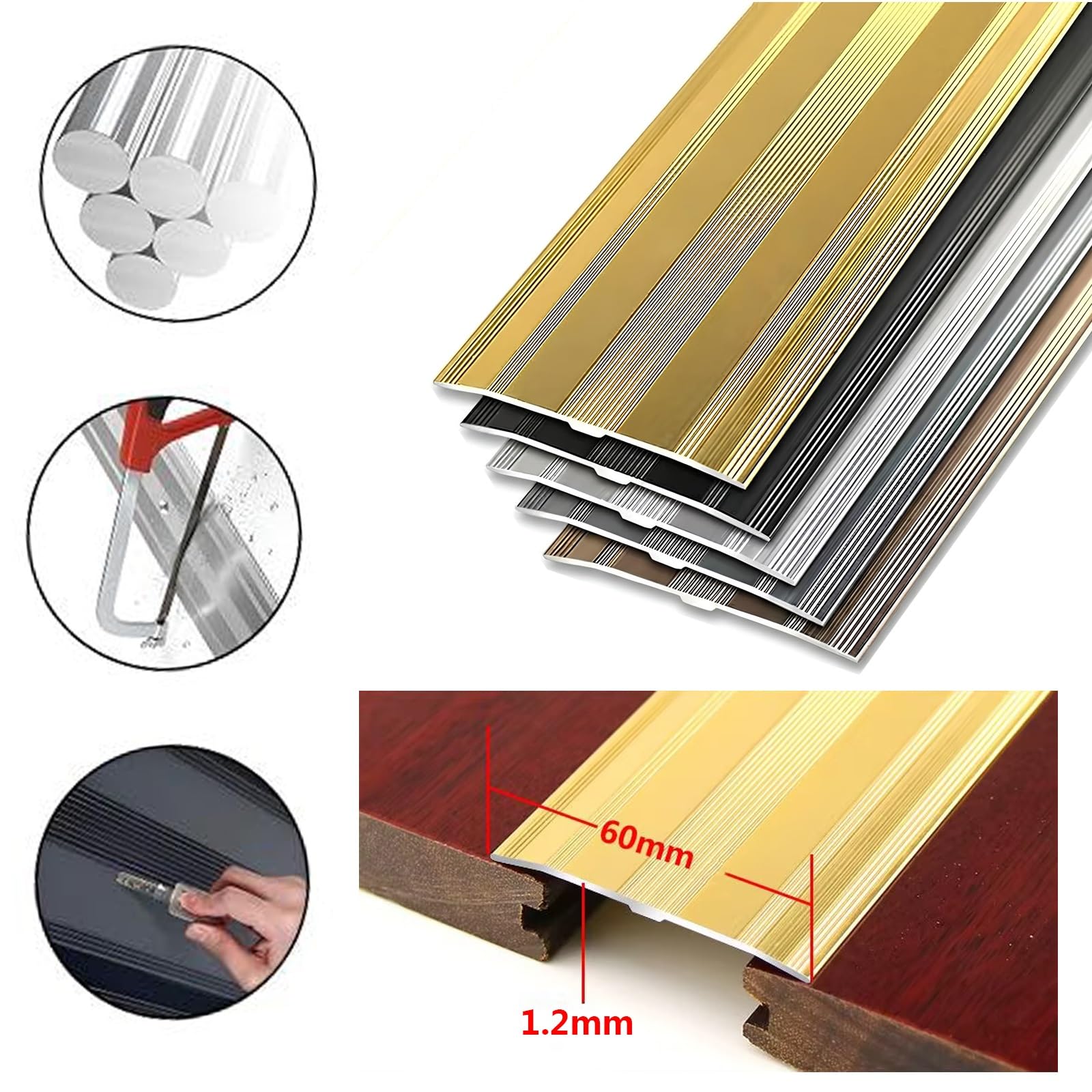 Tira De Umbral De Aluminio, Antideslizante Perfil De Transición