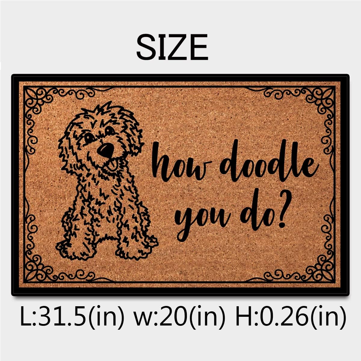How Doodle You Do Front Door Mat Outdoor Entrance Rugs Indoor, Indoor Floor Mats for Entryway Rugs Indoor Non Slip 31.5"X20"