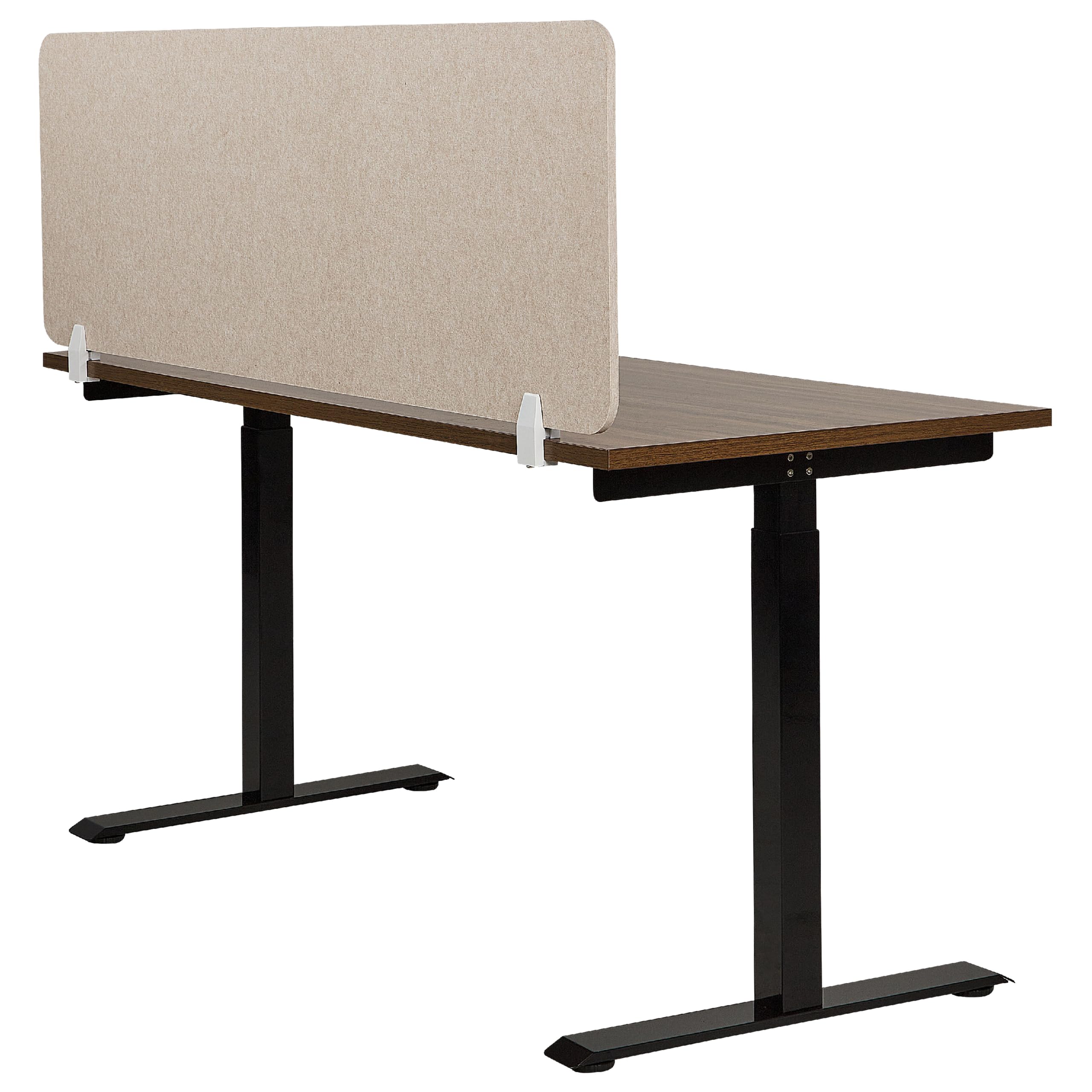 Beliani Panneau Séparateur de Bureau Acoustique et Visuel 160 x 50 cm en Polyester et Matériau Synthétique Beige Split