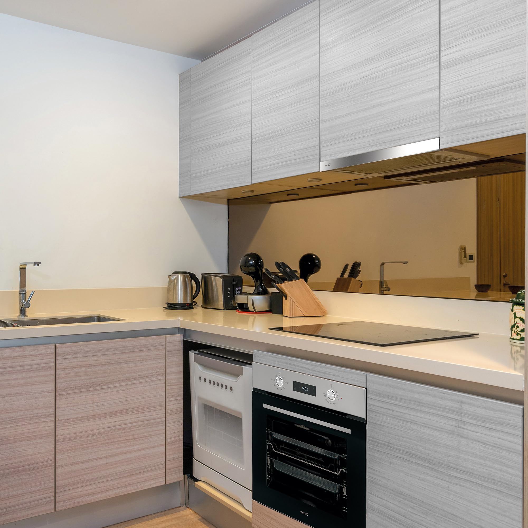CATA TF 2003 DURALUM 900 Cappa Aspirante Cucina Pannello di Controllo Meccanico 2 Livelli di Aspirazione Illuminazione LED Extra Silenzioso Acciaio Inox Classe Energetica C 97cm