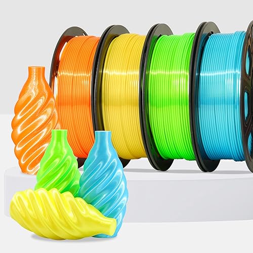 Miniatura 10 de MIKA3D Paquete de filamentos para impresora 3D de 0.069 pulgadas de doble color, 6 carretes de ácido poliláctico de seda para impresión 3D, seda