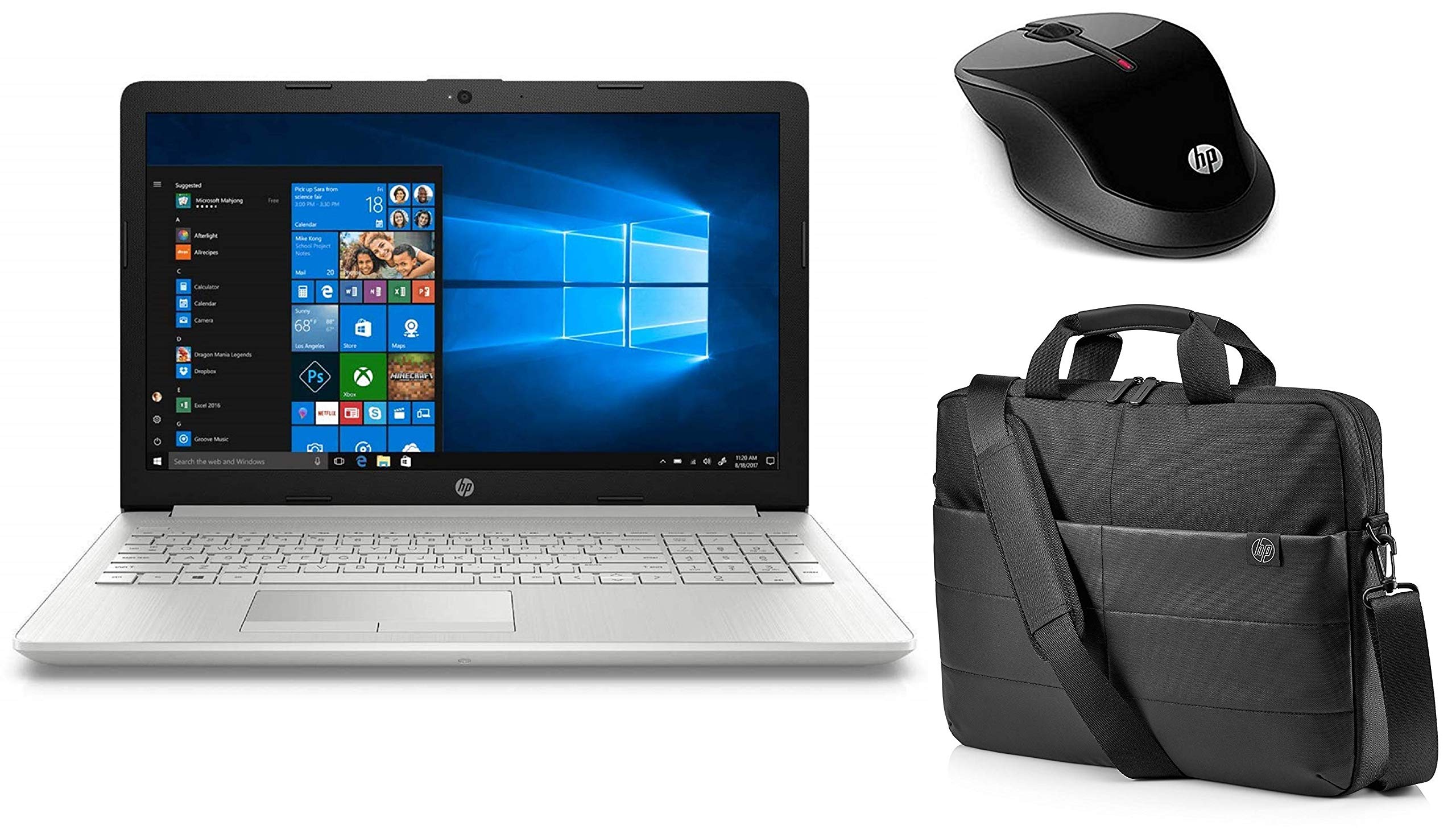 HP 15 da1041tu (8th Gen Core i5-8265U/8GB/1TB/Win 10) & X3500 Wireless Mouse & Laptop Briefcase