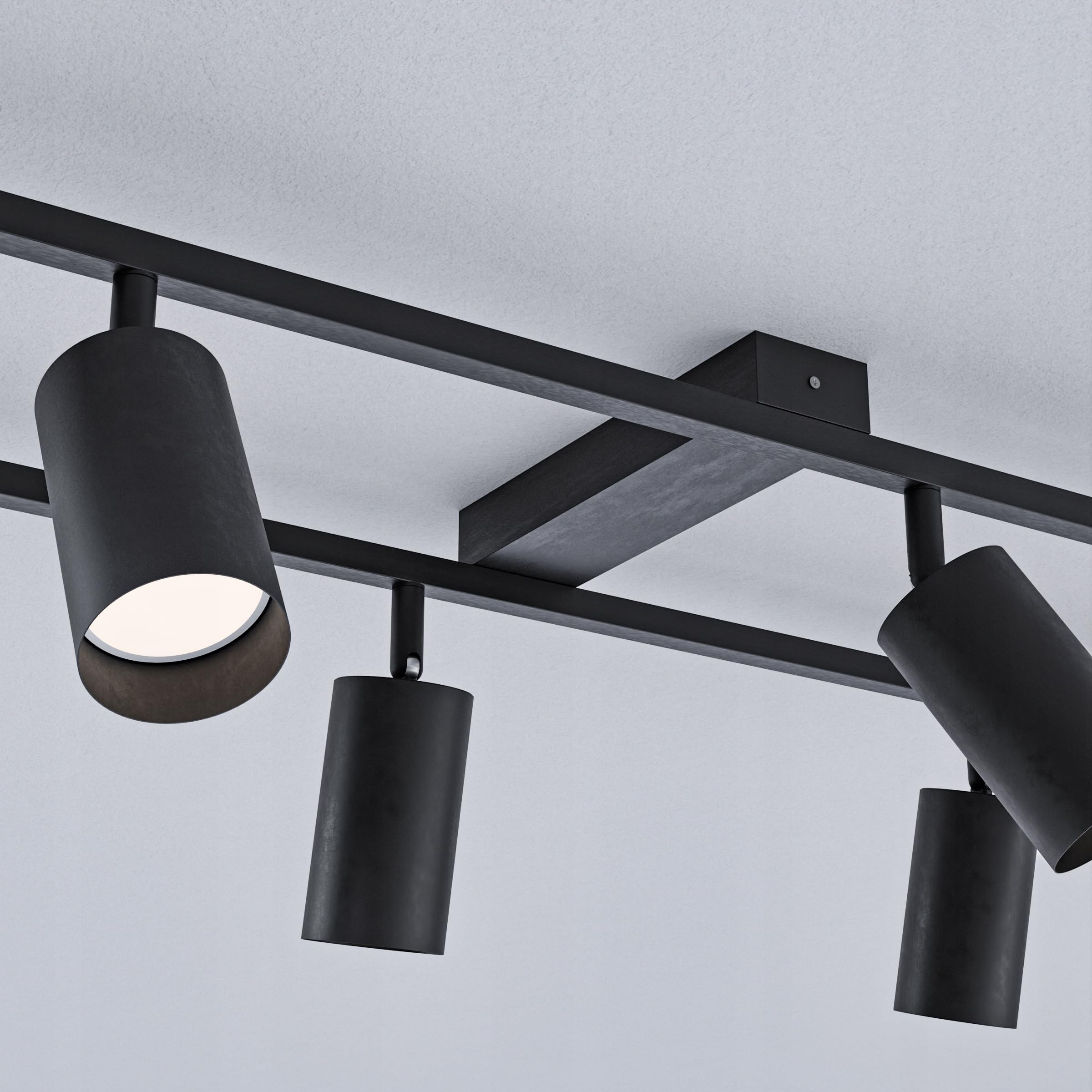 Deckenstrahler LED Schwarz 6 Flammig Schwenkbar GU10 Deckenleuchte Modern für Küche
