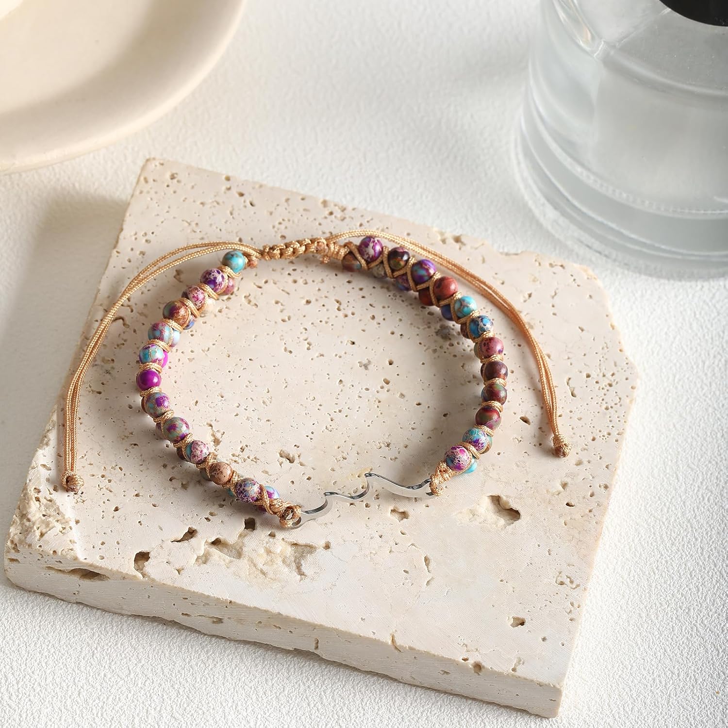 LIU JUN For Granddaughter - Infinity Forever Love Jasper Heart Bracelet, You Are Always In Mine Heart From Grandma Double Layer Natural Stone Beaded Wrap Adjustable inspirational Gift Jewelry - Image 7