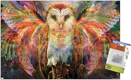 Miniatura 7 de Trends International Jumbie - Owl Wall Poster, 22.37" x 34.00", Premium Poster & Push Pin Bundle