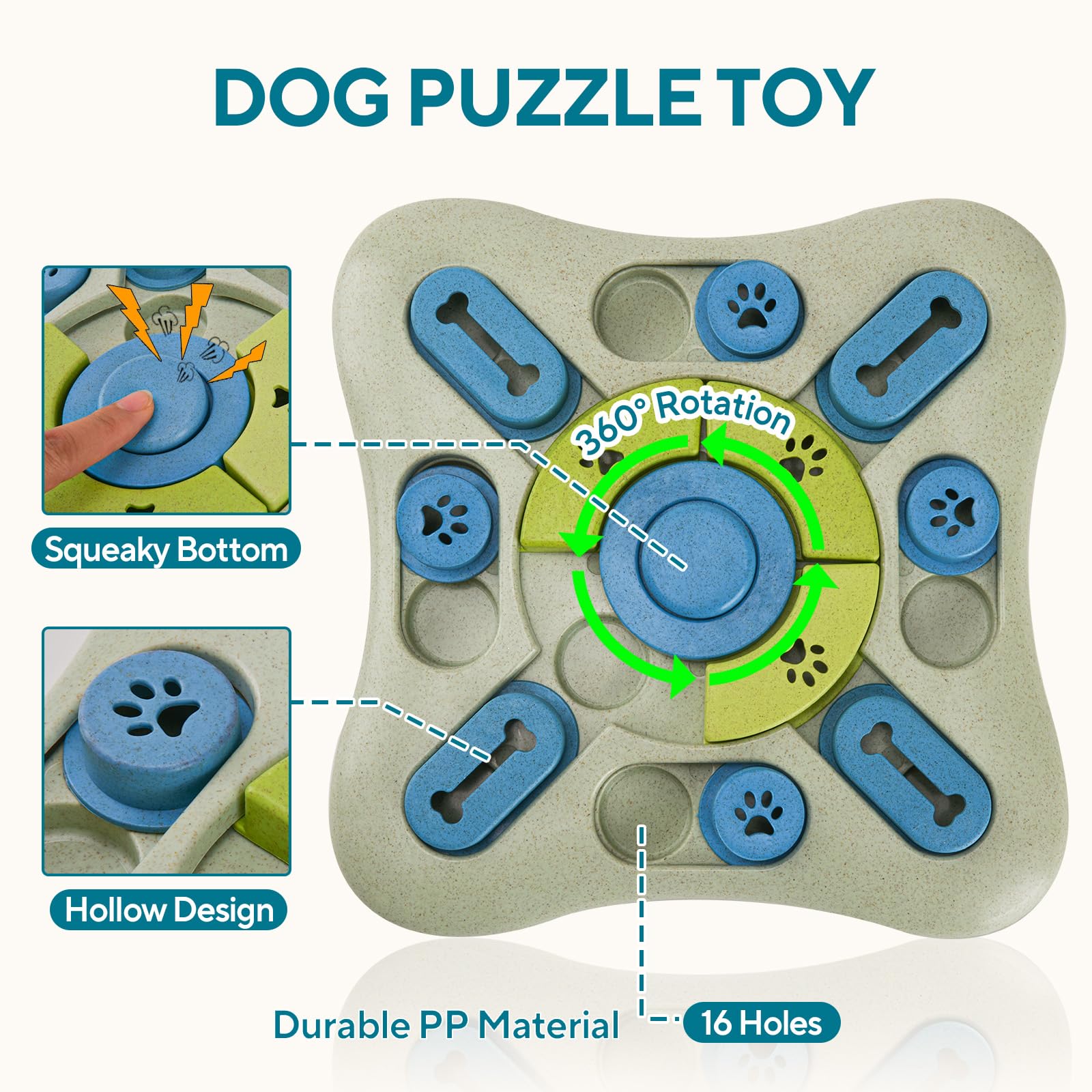 LIFLIX Interactive Dog Puzzle Toys, Treat Dispensing Slow Feeder for IQ Training & Mental Stimulating - Image 2