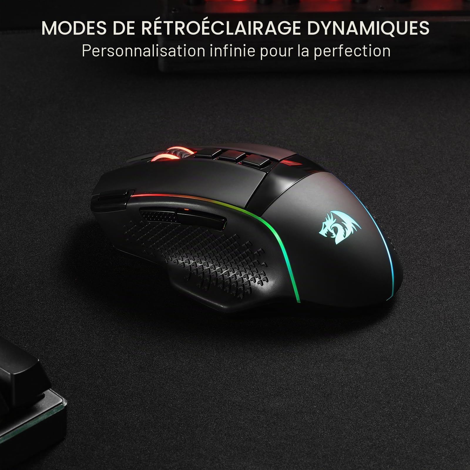 Redragon M991 Souris sans Fil 26000 DPI 3 Modes Tir Rapide Noir