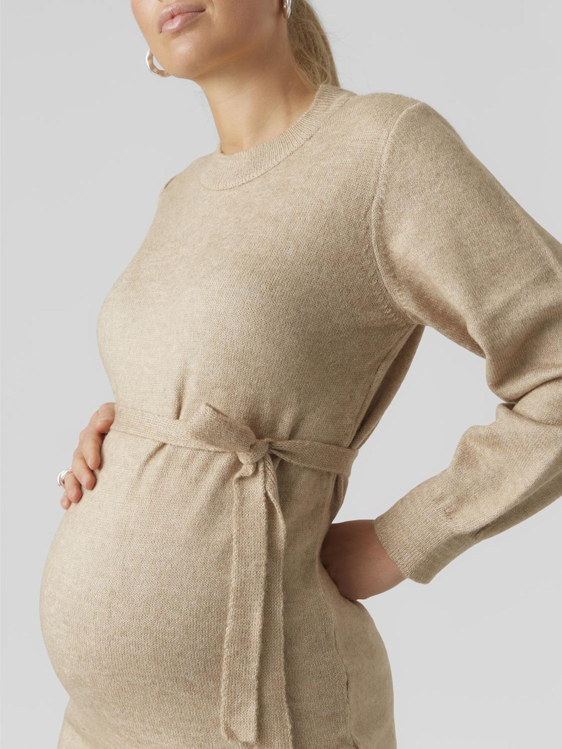 Mamalicious Mlnebaquette L/S Abk Knit Dress A. Noos Robe Femme